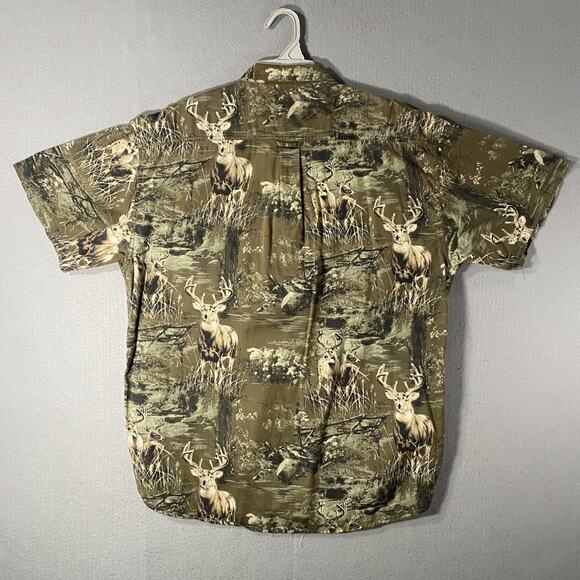 Bit & Bridle Deer Hunting Button Down Short Sleeve Shirt Mens Medium - Picture 5 of 7